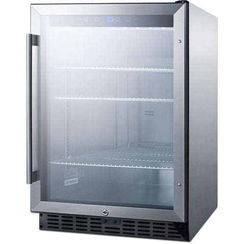 Summit 24” Outdoor Beverage Center, Stainless Steel & Glass- SCR611GLOS