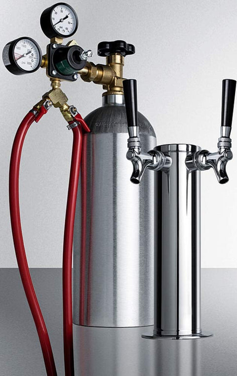 Commercially approved dual tap kit for beer dispensing
