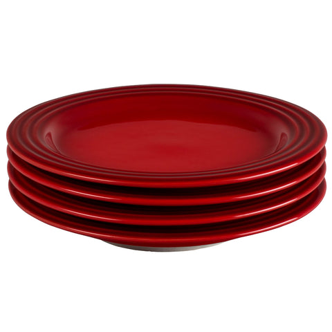 Le Creuset Stoneware Set of 4 Salad Plates, 8.5" each, Cerise