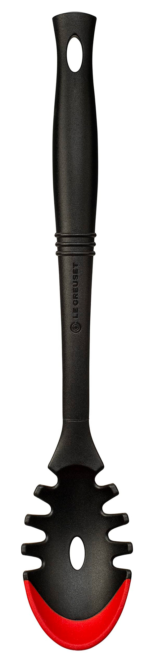 Le Creuset Revolution Bi-Material Pasta Spoon, 14" x 2.5", Cerise