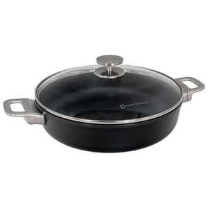 Swiss Diamond 11 Inch 3.7 Quart Nonstick Sauteuse Pan with Lid - Dishwasher Safe and Oven Safe Sauteuse Pot