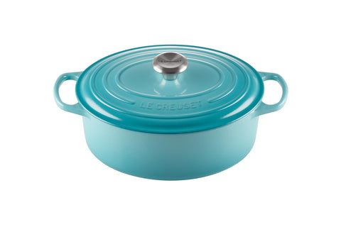 Le Creuset Enameled Cast Iron Signature Oval Dutch Oven, 5 qt, Caribbean