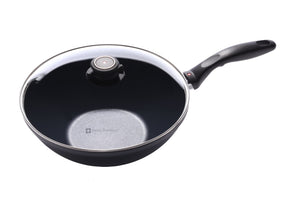 Swiss Diamond 11" (3.9 Qt) Nonstick Wok HD Diamond Coated Aluminum Stir-Fry Pan, Dishwasher Safe and Oven Safe, Grey