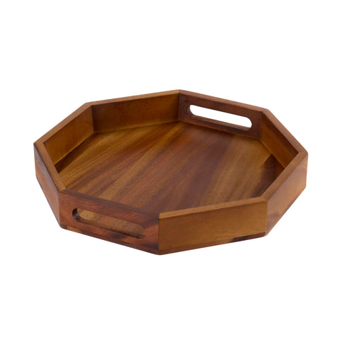 Octagon Serving Tray - 17 Inch - Solid Bottom