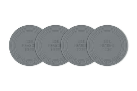 Le Creuset Silicone Coasters (est. 1925), Set of 4, Oyster