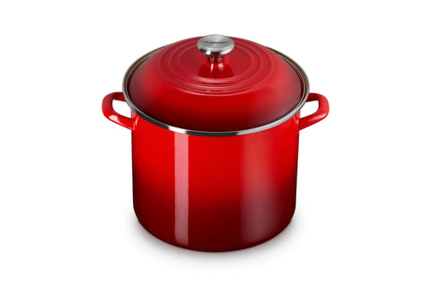 Le Creuset Enamel on Steel Traditional Stockpot, 12 qt., Cerise with Stainless Steel Knob