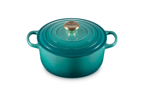 Le Creuset Enameled Cast Iron Signature Round Dutch Oven, 4.5 qt., Riviera