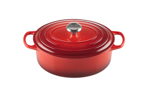 Le Creuset Enameled Cast Iron Signature Oval Dutch Oven, 5 qt, Cerise