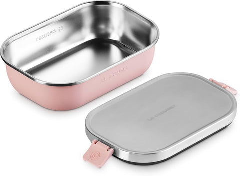 Le Creuset Stainless Steel On The Go Lunch Box, 30 oz., Shell Pink