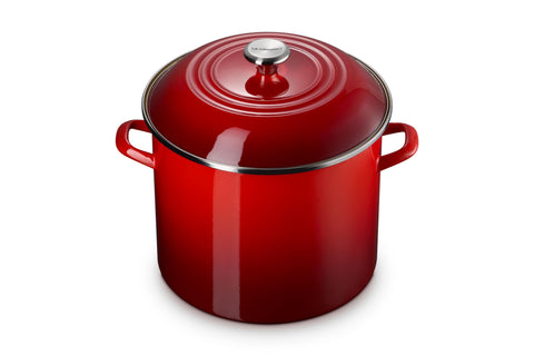 Le Creuset Enamel on Steel Traditional Stockpot, 16 qt., Cerise with Stainless Steel Knob