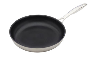 Swiss Diamond 11" Fry Pan Nonstick Clad Induction Fry Pan Stainless Steel Base, Dishwasher and Oven Safe Fry Pan, Silver Stainless Steel