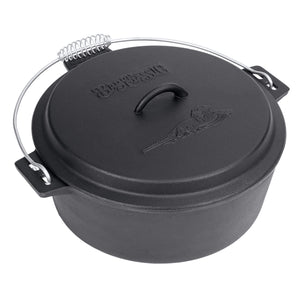 Bayou Classic 10-qt Pre-Seasoned Cast Iron Chicken Fryer Features Cast Iron Domed Lid Cool Touch Coil Handle Perfect for Frying Chicken & Fish Slow Simmering Batches of Chili Stew and Jambalaya