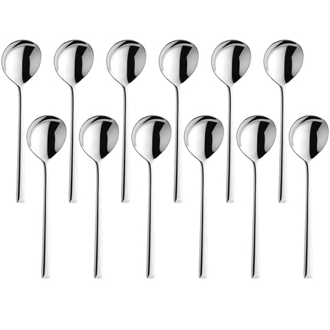 Amefa Metropole Soup Spoon, 18/10 Stainless Steel, Mirror Finish, 7.4 Inch, Set of 12