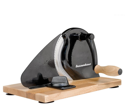 Zassenhaus Original Classic Adjustable Bread Slicer for Uniform Slices - Bread Slicer for Homemade Bread - 18/8 Stainless Steel Blade Sourdough Cutter - Black, 11.75" x 8"