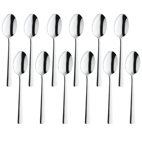 Amefa Bliss Dessert Spoons, 18/0 Stainless Steel, Mirrored Finish, 7.4 Inch, Set of 12