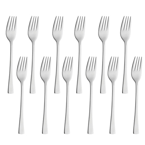 Amefa Atlantic Dessert Forks, 18/10 Stainless Steel, Mirrored Finish, 7 Inch, Set of 12