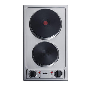 Summit 12" 2 Burner Electric Cooktop, Stainless Steel - CSD2B230