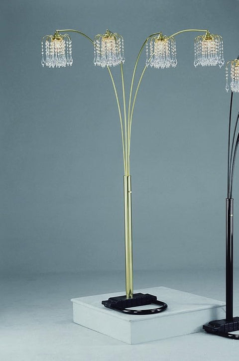 Gold Rain Drop Arc Floor Lamp 91''H by Crown Mark