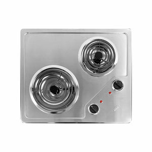 Summit 21" Electric Cooktop, 2 Burner, Stainless Steel- CR2B224S