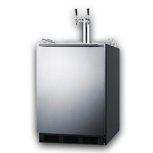 Summit 24" Wine & Beer Kegerator, Combination Dual Tap Kit, ADA Compliant, Stainless Steel- SBC58BLBIADATWINBW