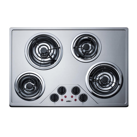 Summit 30" 4 Burner Electric Cooktop, Stainless Steel - CR431SS