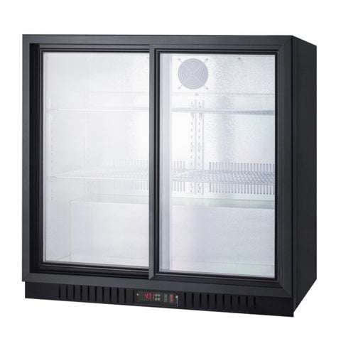 Summit 36" Beverage Center, Sliding Door, Black - SCR700B