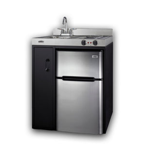 Summit C30ELBK 30-Inch All-In-One Kitchenette, Black/Stainless