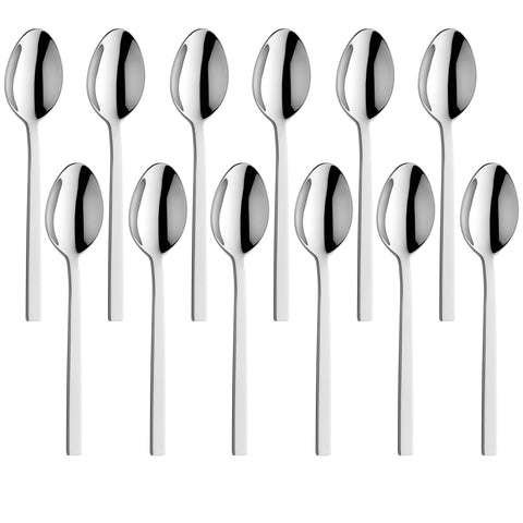Amefa Cube Table Spoons, 18/10 Stainless Steel, Mirror Finish, 8.25 Inch, Set of 12