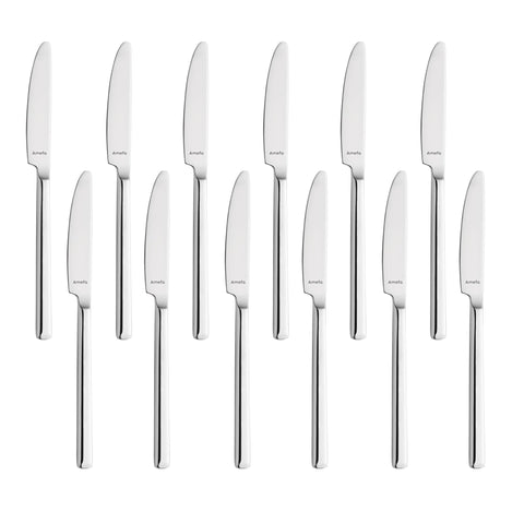 Amefa Metropole Dessert Knife, 18/10 Stainless Steel, Mirror Finish, 8 Inch, Set of 12