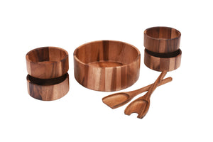 Kalmar Home 7 Piece - Large Salad Bowl with Servers and 4 Individuals