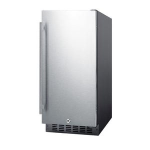 Summit 15" Refrigerator, Built-In Undercounter Fridge, 2.54 cu.ft. Capacity, ADA Compliant, Stainless Steel - ALR15BSS