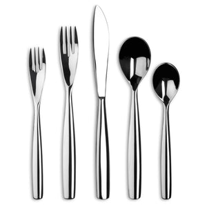 Ginkgo International Charlie 42-Piece Stainless Steel Flatware Place Setting, Service for 8 Plus 2-Piece Hostess Set