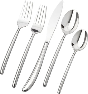 Ginkgo International Flight 5-Piece Stainless Steel Flatware Place Setting, Service for 1