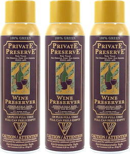 Wine Preservation System | 100% Green Gas Based | Suitable For All Wine, Port, Sake, Cognac, Whiskey, Fine Oil & Vinegar (Pack of 3)