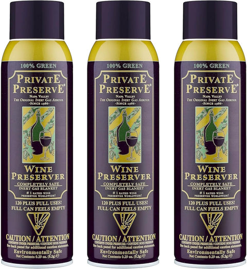Wine Preservation System | 100% Green Gas Based | Suitable For All Wine, Port, Sake, Cognac, Whiskey, Fine Oil & Vinegar (Pack of 3)