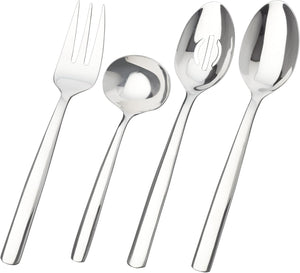 Ginkgo International Simple 4-Piece Stainless Steel Hostess Serving Set