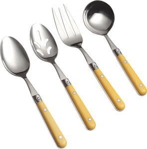 Ginkgo International Le Prix 4-Piece Stainless Steel Hostess Serving Set, Mimosa Yellow