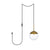 Living District Home Decorative Eclipse 1 Light Plug-in Pendant Lamp with Brass Top and Clear Spherical Glass Shade 8" Lx8 Wx9 H