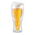 Final Touch Bottoms Up Double Wall Beer Glass (GDB1)