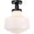 Living District Indoor Modern Home Decor Bright Lyle 1 Light Black and Frosted White Glass Flush Mount
