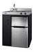 Summit Appliance C30ELBK 30&quot; Wide All-in-One Kitchenette in Black with a 2-Burner 115V Coil Cooktop, 2-Door Refrigerator-Freezer, Sink, and Large Storage Cabinet