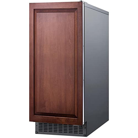 15 inches wide 62 lb. built-in undercounter commercially listed indoor/outdoor clear icemaker with internal pump and panel-ready door