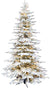 Fraser Hill Farm 9-Ft. Pre-Lit Mountain Pine Snow Flocked Artificial Christmas Tree with Stand, Tall & Foldable Heavily Flocked Christmas Tree with Realistic Foliage & Warm White LED Lights