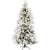 Fraser Hill Farm 6.5-Feet Pre-Lit Snow Flocked Snowy Pine Artificial Christmas Tree with Warm White LED String Lights, Full Silhouette, Realistic Foliage, Stand Included