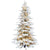 Fraser Hill Farm 7.5-Ft. Pre-Lit Mountain Pine Snow Flocked Christmas Tree with Stand, Artificial Heavily Flocked Foldable Christmas Tree with Realistic Foliage & White Incandescent Smart Lights
