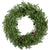 Fraser Hill Farm 36-in. Norway Pine Artificial Holiday Wreath with Clear Battery-Operated LED String Lights, FFNP036W-5GR Christmas Decoration, 3 Ft, Green