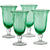 ARTLAND Savannah Green Bubble Glass Goblet, Set of 4